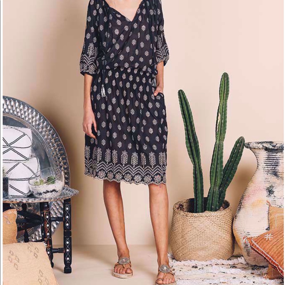 Rubyyaya Charcoal Boho Jewel Dress